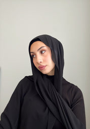 Black Chiffon Hijab Set